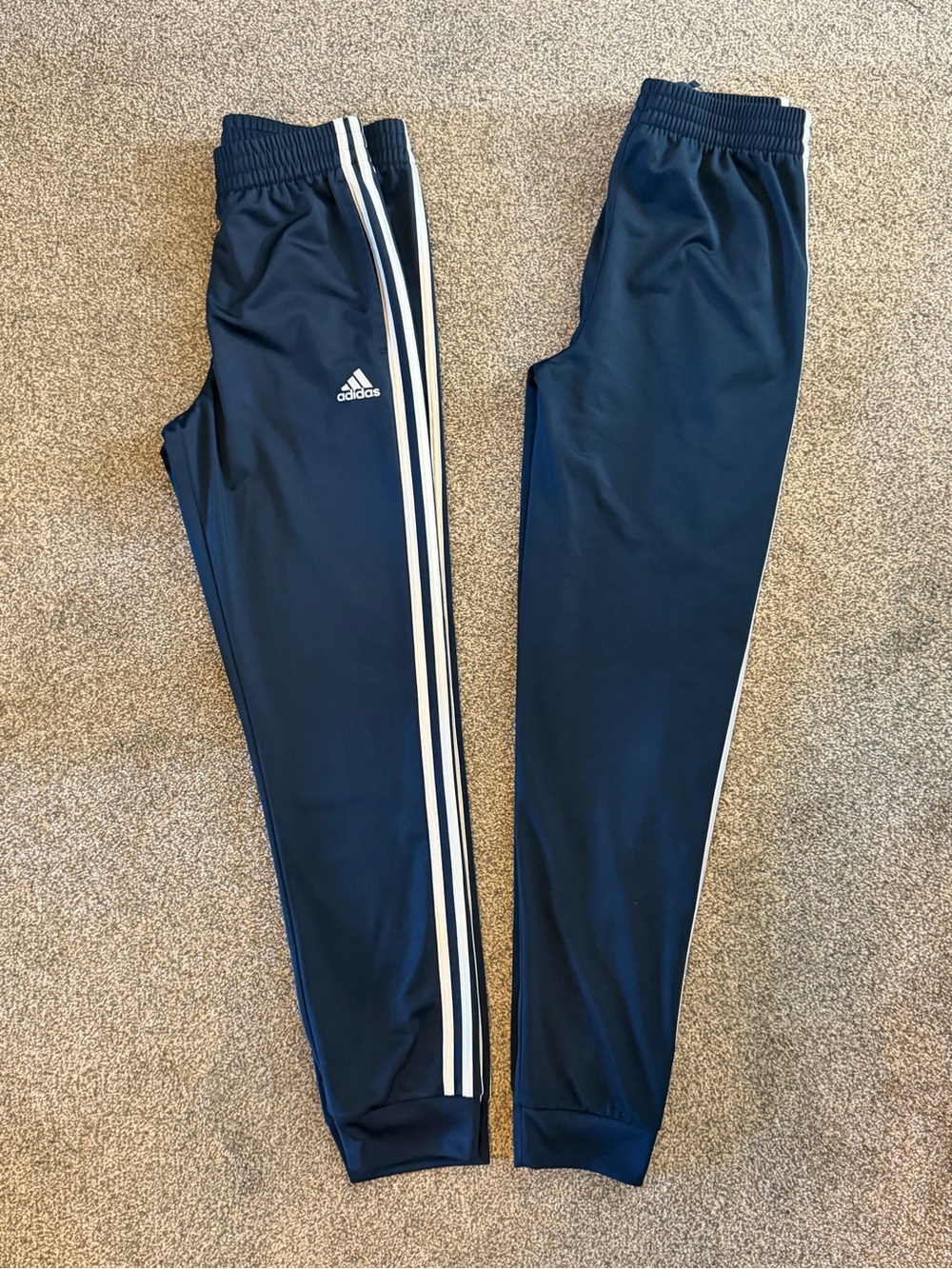 adidas Kids Navy Track Joggers with White Stripes